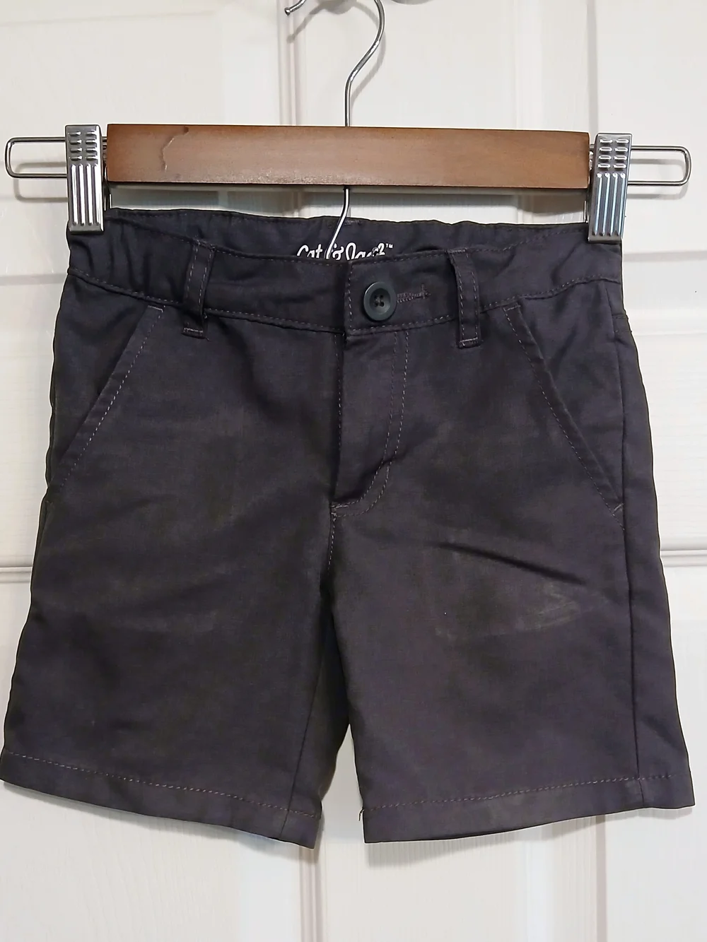 Cat & Jack Boys Dark Gray Cotton Chino Shorts Size 4